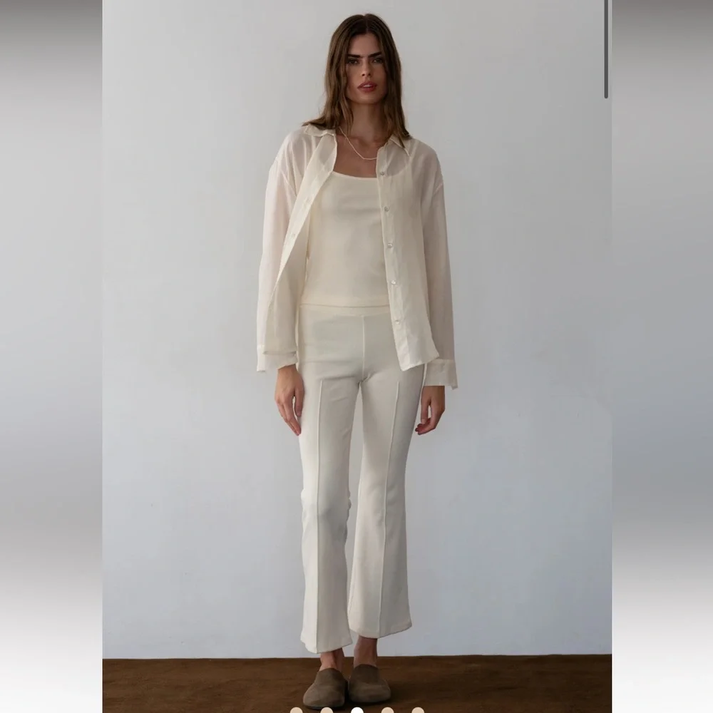 DONNI The Rib Kick Flare in Crème NWT - Picture 4 of 8